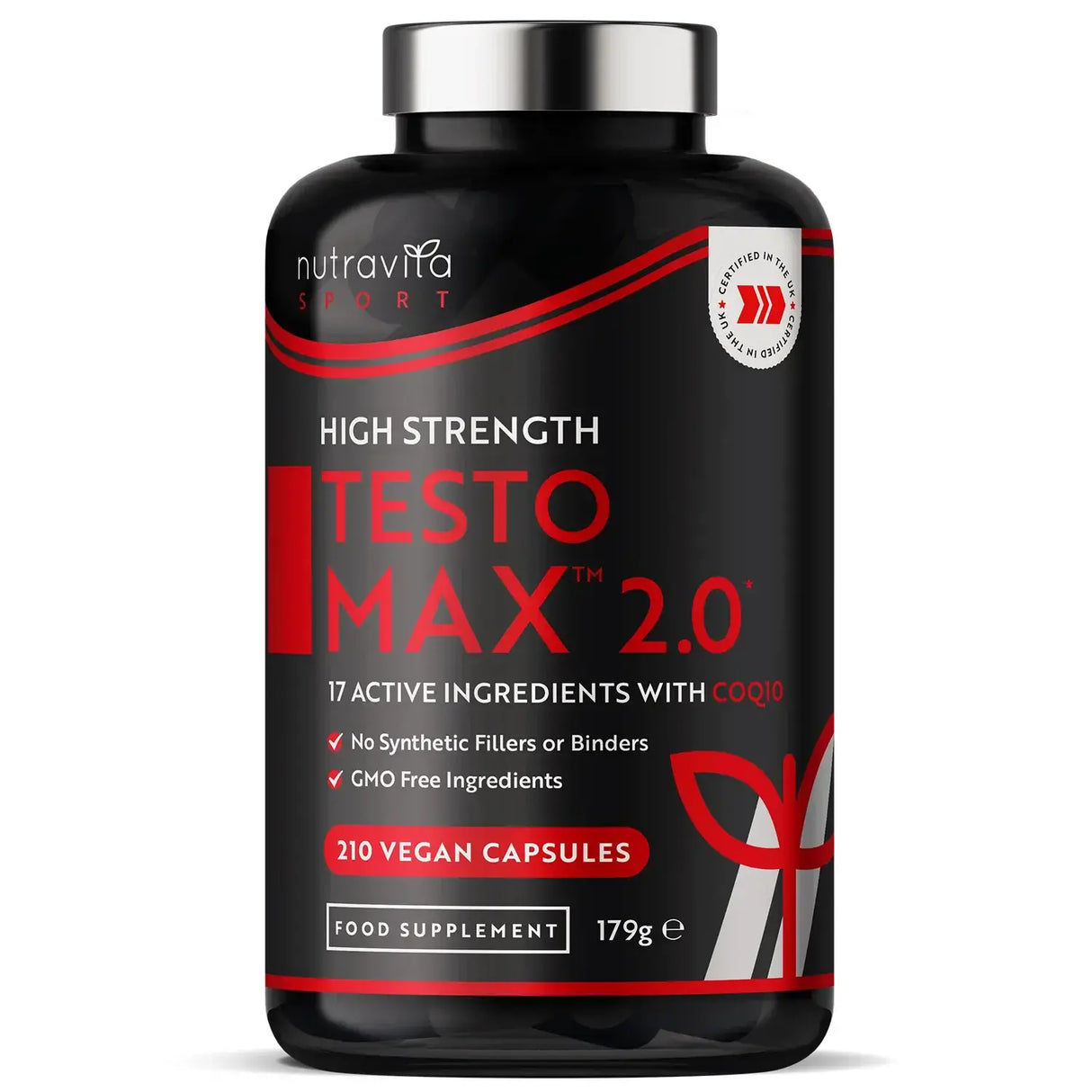 TESTOMAX™ 2.0 /210 kapszula, 105 nap/ Ashwagandha KSM 66®-tal és CoQ10-zel & Maca gyökér <tc>Nutravita</tc>