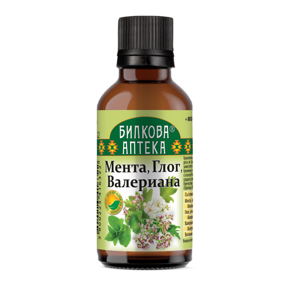Tinktúra menta, galagonya, valerian - 50 ml