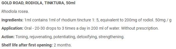Rhodiola tinktúra - 50 ml