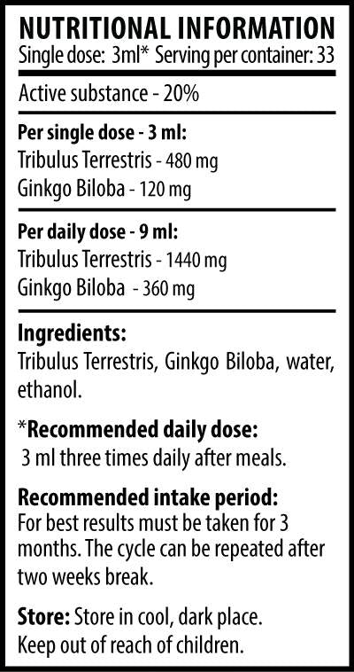 Tribulus + Ginkgo - 100 ml - Nutra Best Europe