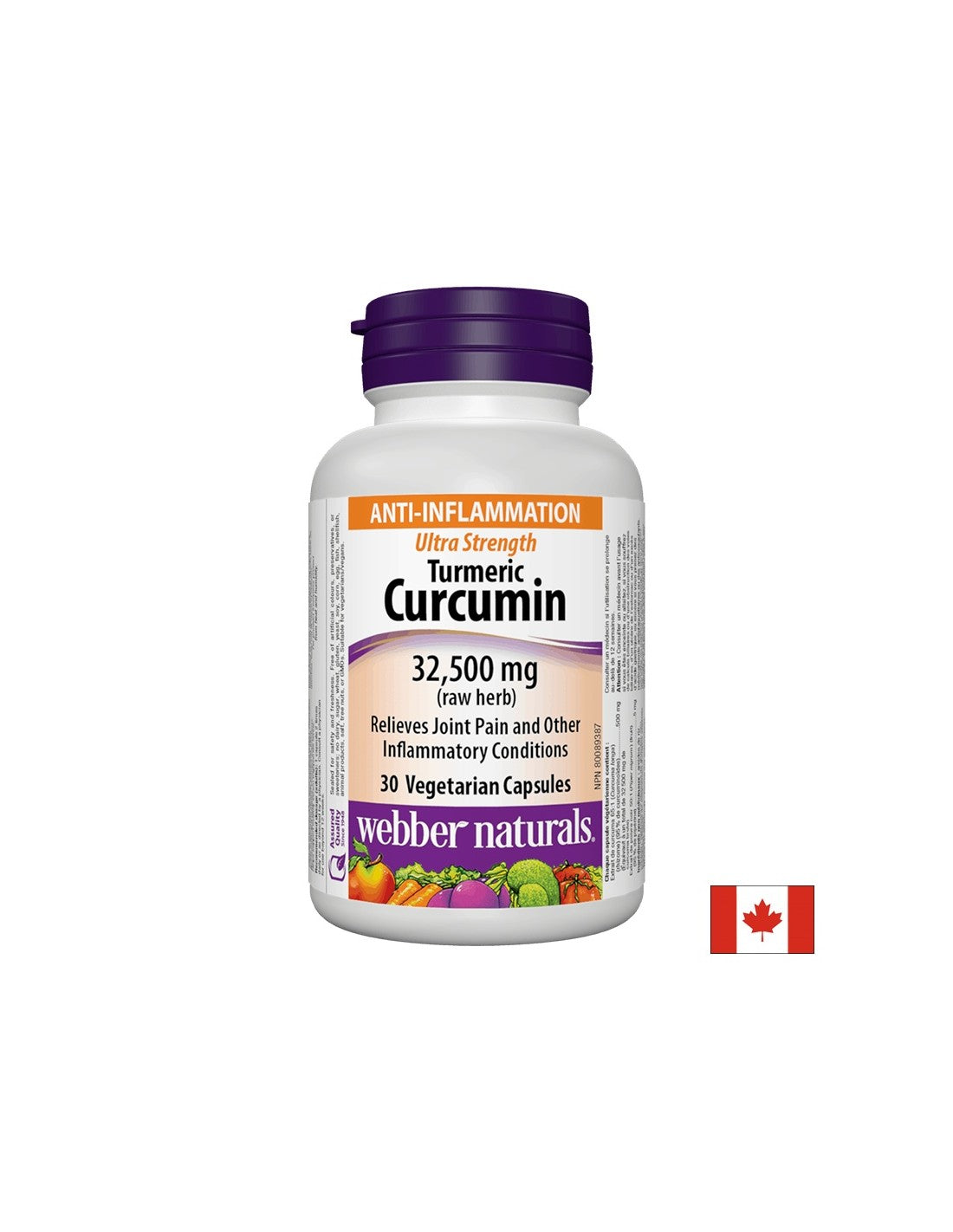 Kurkuma Curcumin Ultra Strength/Kurkuma és fekete bors, 32 500 mg, 30 kapszula <tc>Webber Naturals</tc>