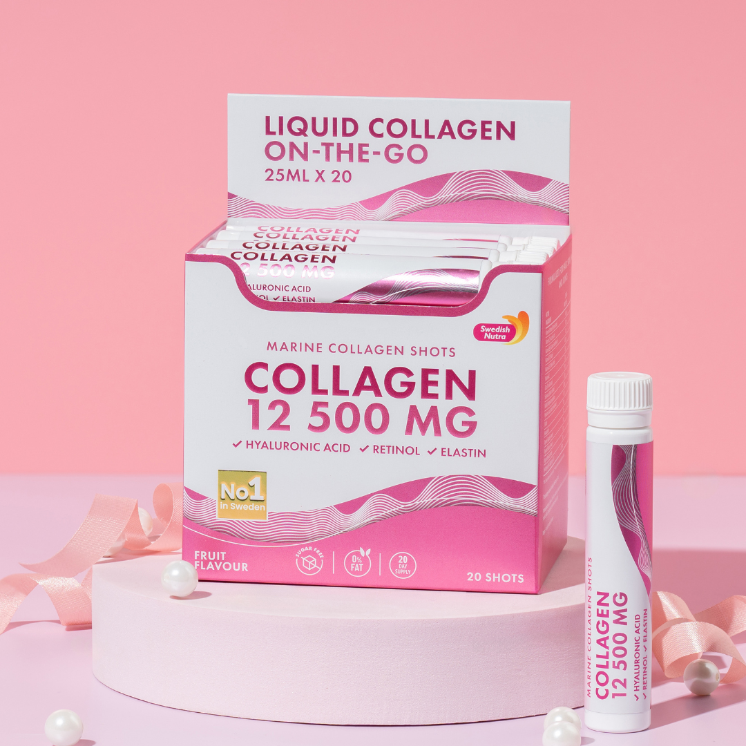 Fish Collagen 12,500 mg with Retinol, Elastin and Hyaluronic Acid - 20 x 25 ml - Nutra Best Europe