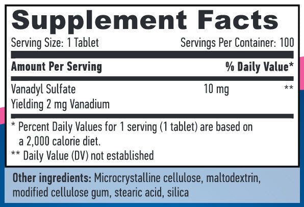 Vanadil-szulfát 10 mg/100 tabletta.