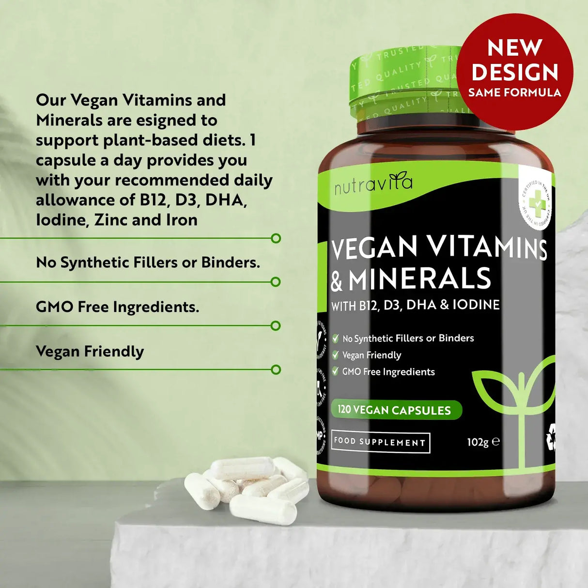 Vegán Essential Multivitamin /120 kapszula, 120 nap/ <tc>Nutravita</tc>