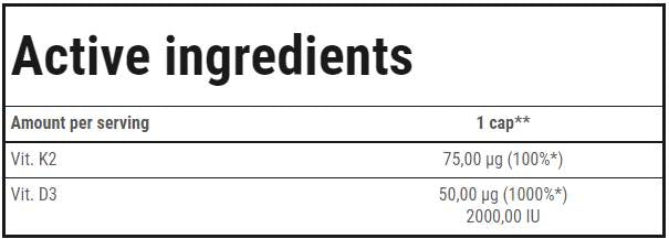 Vit. D3 + K2 (MK-7) | D-vitamin és K2-vitamin Formula 60 kapszula