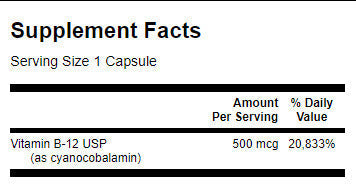 B-12-vitamin 500 mcg./30 Caps - 0