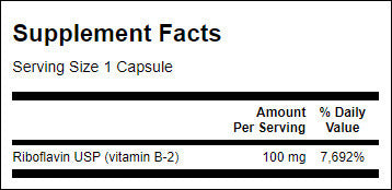 B-2-vitamin/Riboflavin 100 mg - 100 kapszula