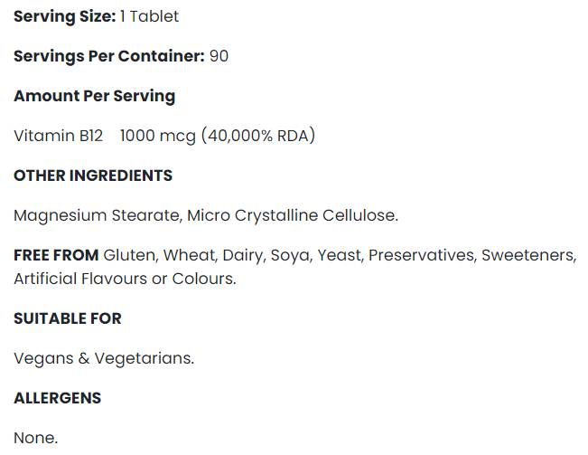 B12-vitamin 1000 mcg - 90 tabletta