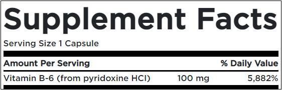 B6-vitamin 100 mg/Piridoxin - 250 kapszula