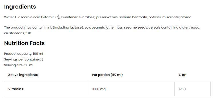 C-vitamin 2000 Shot - 20 x 100 ml