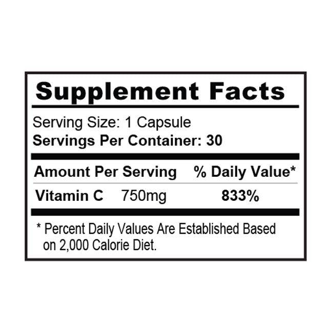 C-vitamin 750 mg/Immunrendszer támogatása - 30 kapszula