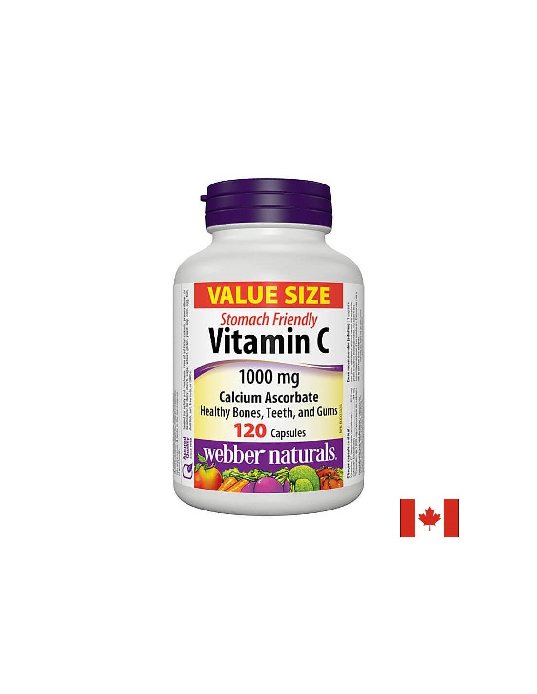 C-vitamin kalcium-aszkorbát - C-vitamin (kalcium-aszkorbát) 1000 mg, 120 kapszula <tc>Webber Naturals</tc>