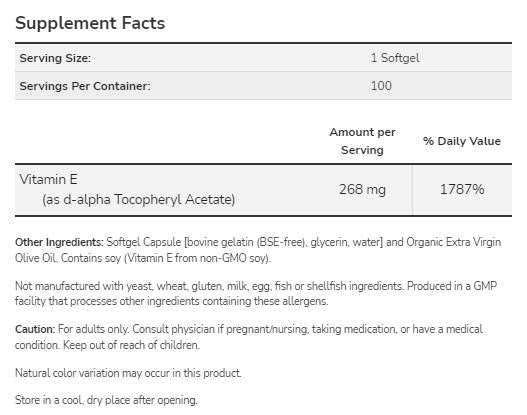 E-vitamin-400 NE D-Alfa - 250 gél kapszula