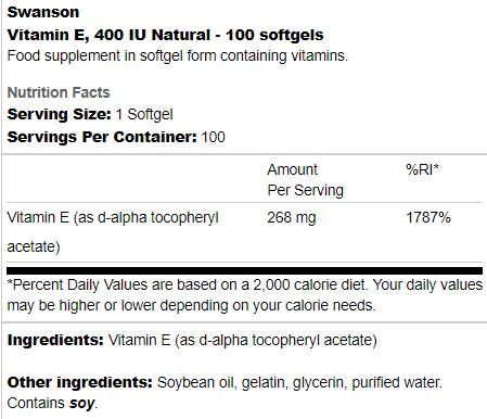 E-vitamin 400 NE Natural 100 gél kapszula
