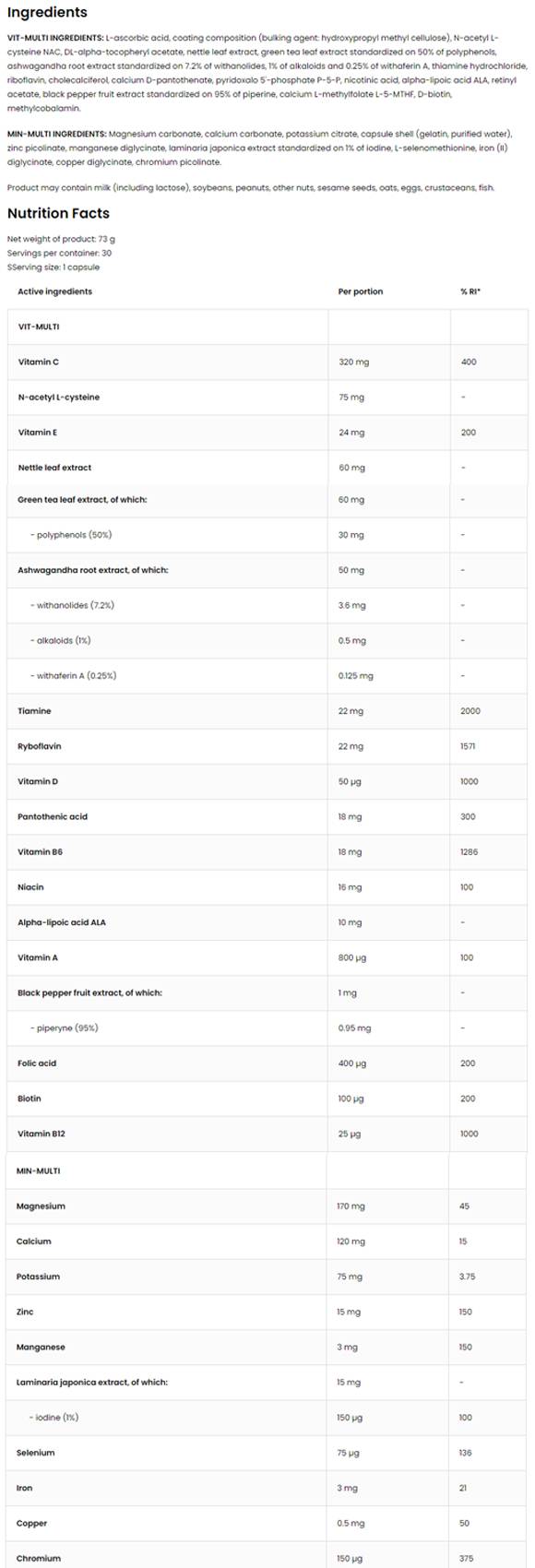 VitandMin Sport/Vit-Multi és Min-Multi Formula 2 x 30 kapszula