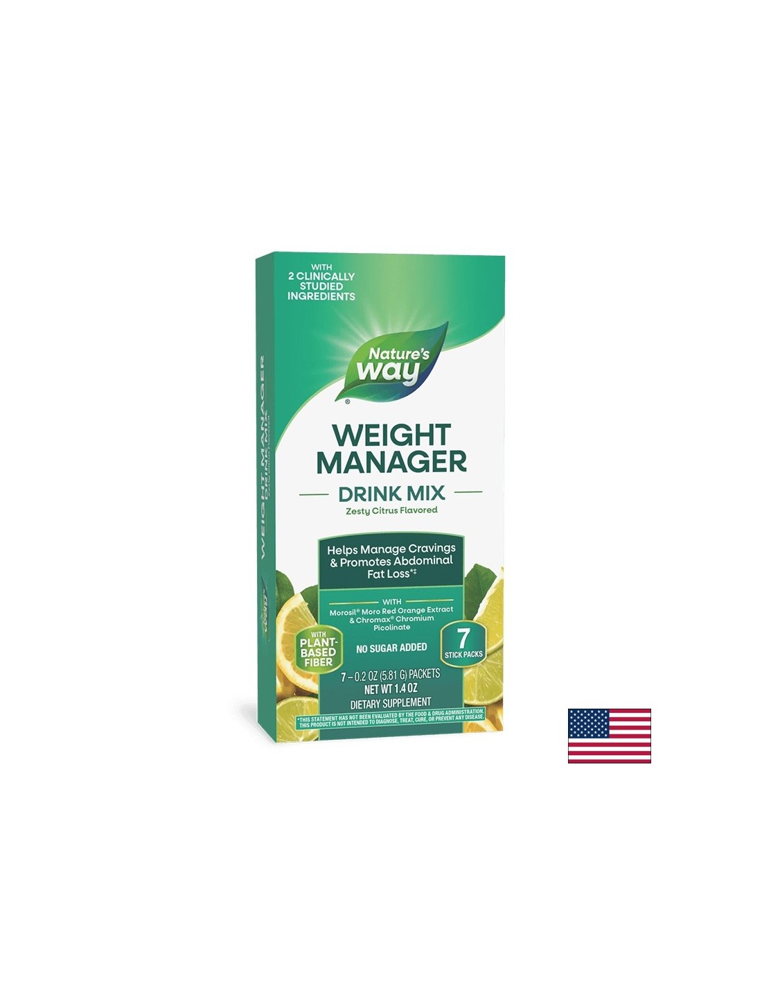 Étvágyat, súlyt és hasi zsírt kontrolláló formula - Weight Manager - 7 tasak, citrus ízű