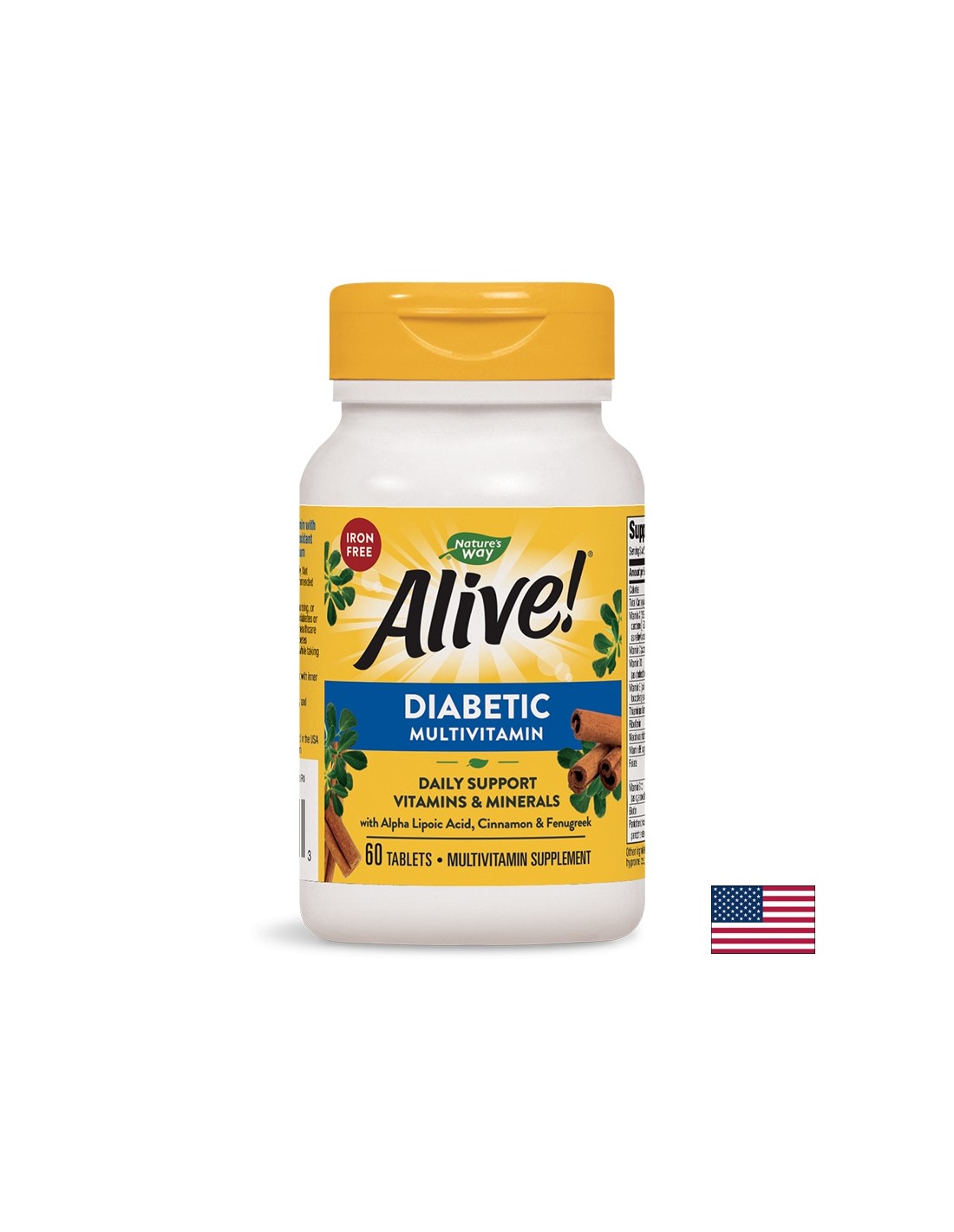 Multivitaminok cukorbetegeknek Teljes értékű élelmiszerek <tc>Alive</tc>! - <tc>Alive</tc>! Diabéteszes multivitamin, 60 tabletta Nature's Way