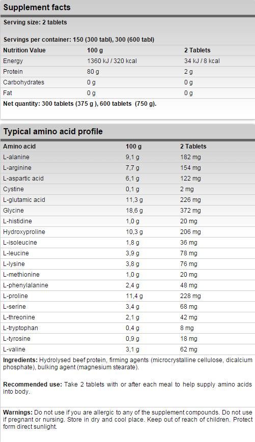Xtreme Beef Amino - 300 tabletta