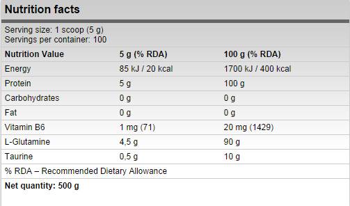 Xtreme glutamin - 500 gramm