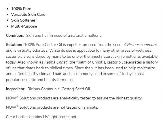 Castor Oil | 100% Pure Versatile Skin Care - 118 ml - Nutra Best Europe