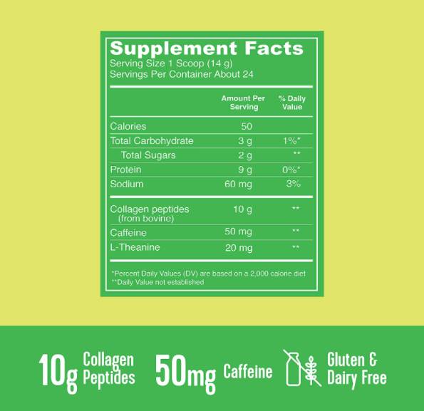 Matcha Collagen Peptides - 341 grams - Nutra Best Europe