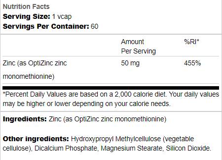 Cink 50 mg | mint OptiZinc - 60 kapszula