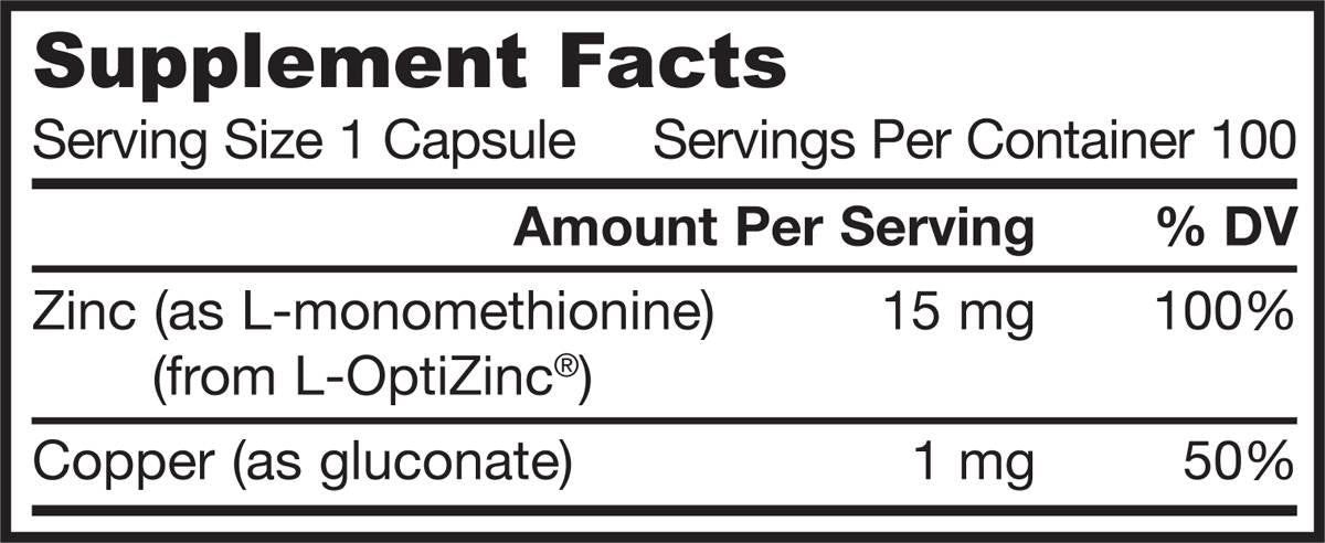 Zinc Balance/L-Opti Zinc 15 mg - 100 kapszula