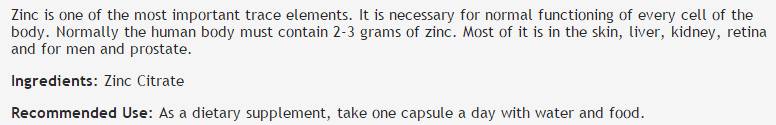 Cink-citrát 30 mg - 100 kapszula