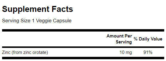 Cink Orotate 10 mg - 60 kapszula