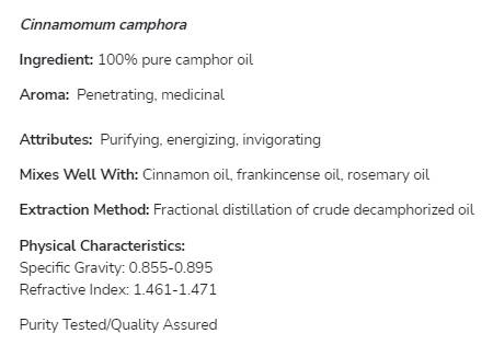 Camphor Oil | 100% Pure Cinnamomum Camphora - 30 ml - Nutra Best Europe