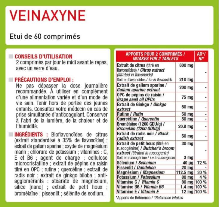 Veinaxyne® | Leg Veins Formula - 60 Tablets - Nutra Best Europe
