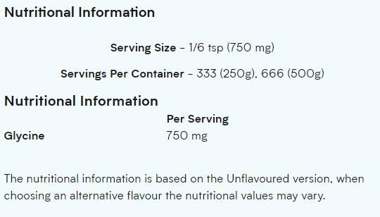 100% Glycine / Glycine Amino Acid Powder 250 grams - Nutra Best Europe