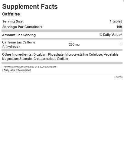 Caffeine - 100 Tablets - Nutra Best Europe