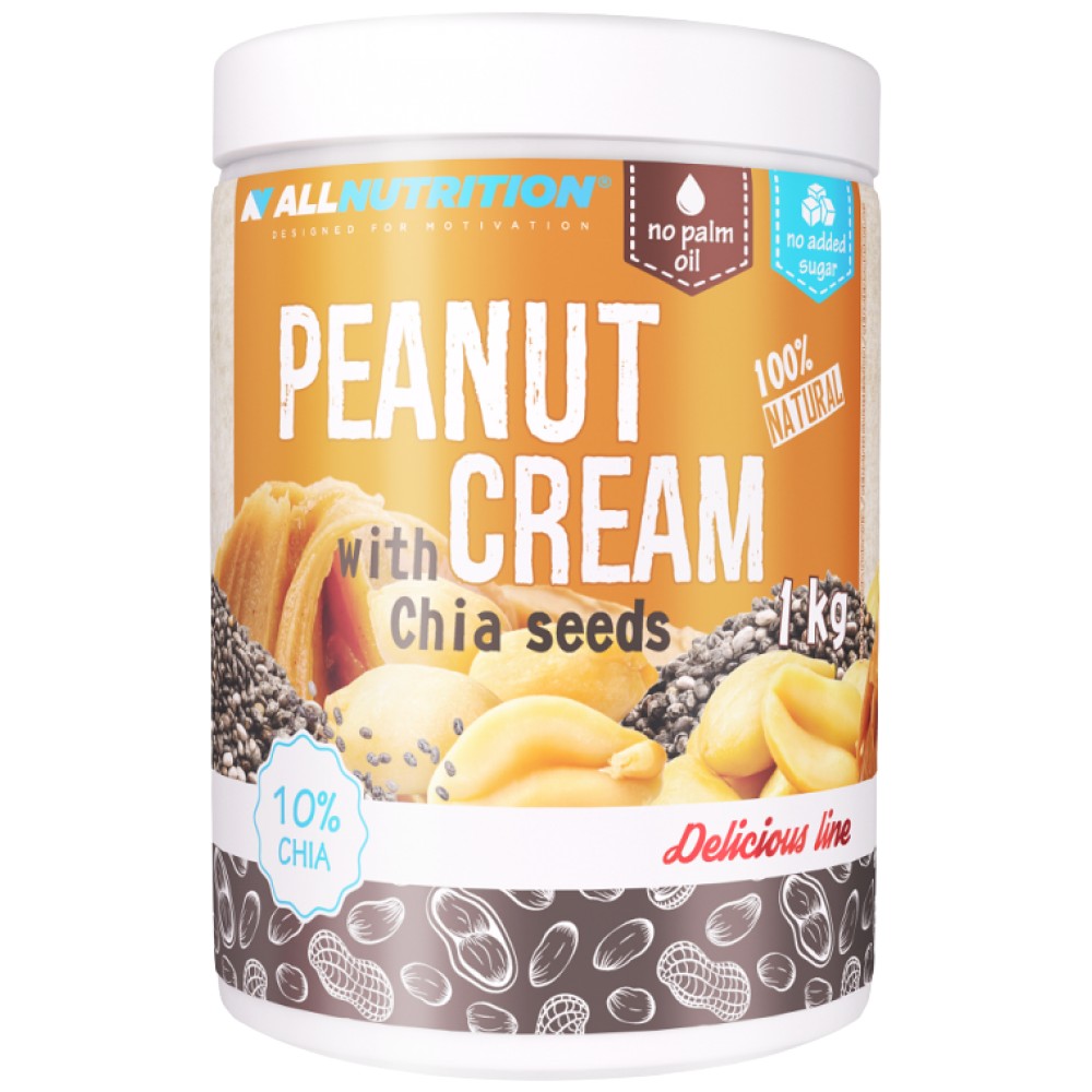 Peanut Cream with Chia Seeds 1000 grams - Nutra Best Europe