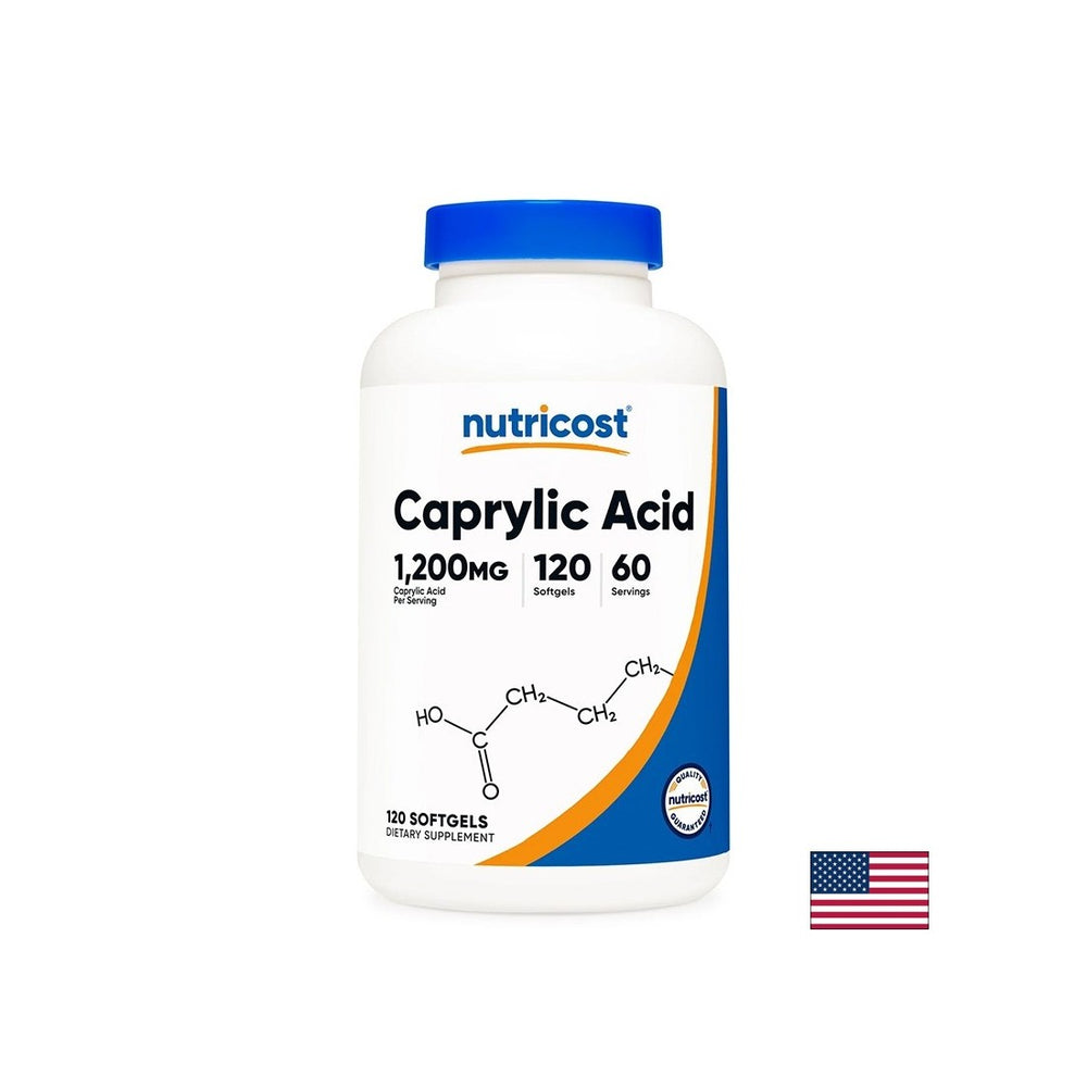 Antimicrobial and antifungal properties - Caprylic acid, 600 mg x 120 softgel capsules - Nutra Best Europe