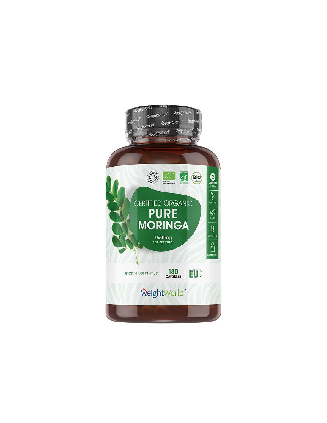 Antioxidant, regulates blood sugar - Moringa, 550 mg x 180 capsules - Nutra Best Europe