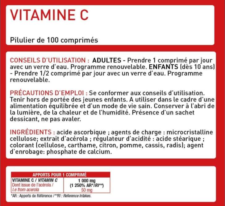 Vitamin C 1000 mg | Vegan Friendly - 100 Tablets - Nutra Best Europe