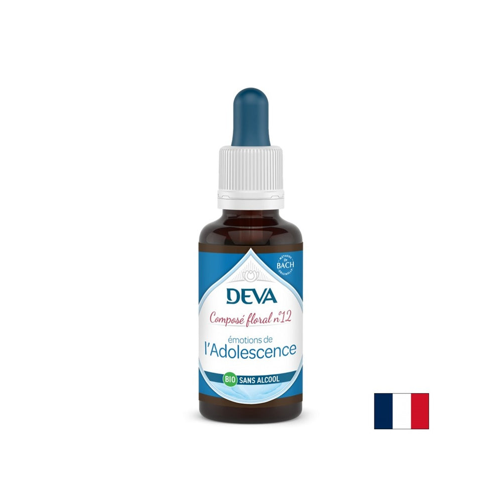 Balancing emotions in young people, floral essences, Bach method drops No. 12 (alcohol-free), 30 ml - Nutra Best Europe