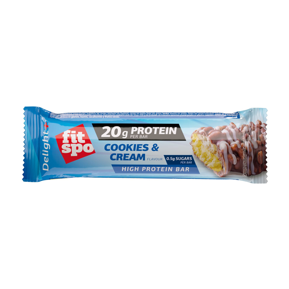 Delight+ Protein Bar Cookies and Cream - 12 x 60 grams - Nutra Best Europe