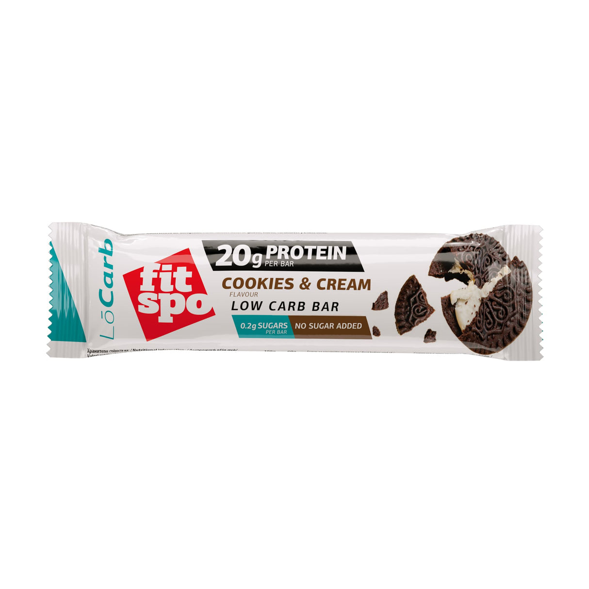 LoCarb Protein Bars | Keto Friendly Cookies & Cream x 60 grams - Nutra Best Europe