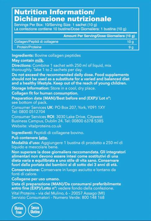 Collagen Peptides Original | Hair, Skin & Nails Support - 10 x 10 grams - Nutra Best Europe