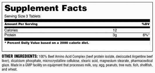 100% Beef Amino - 200 Tablets - Nutra Best Europe