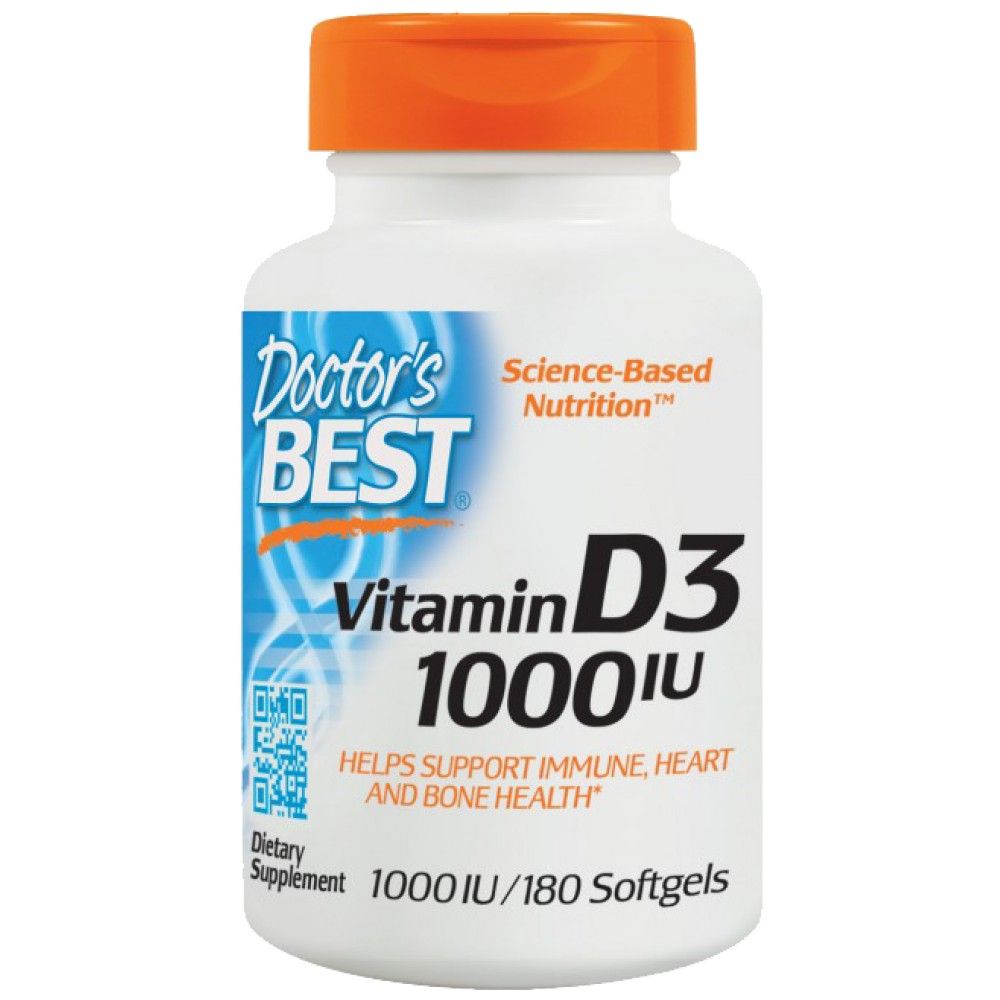 BEST Vitamin D3 1000 IU - 180 Gel capsules - Nutra Best Europe