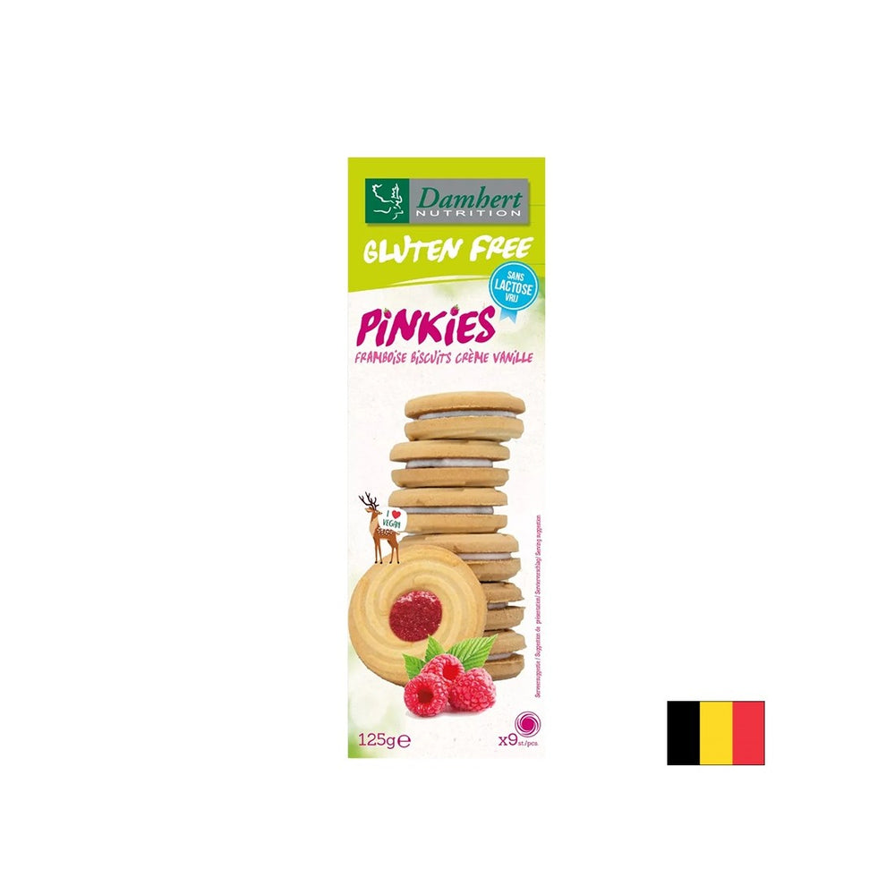 Gluten-free biscuits with vanilla cream and raspberries, 125 g - Nutra Best Europe