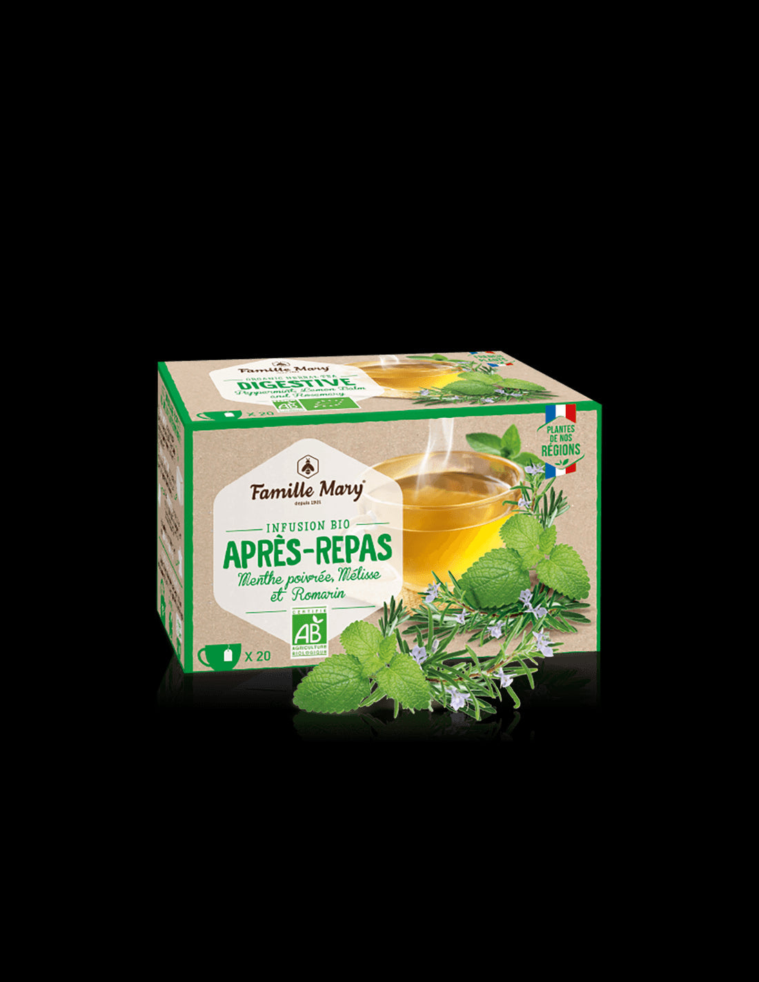 Herbal tea for good digestion with mint, lemon balm and rosemary Bio, 30 g - Nutra Best Europe