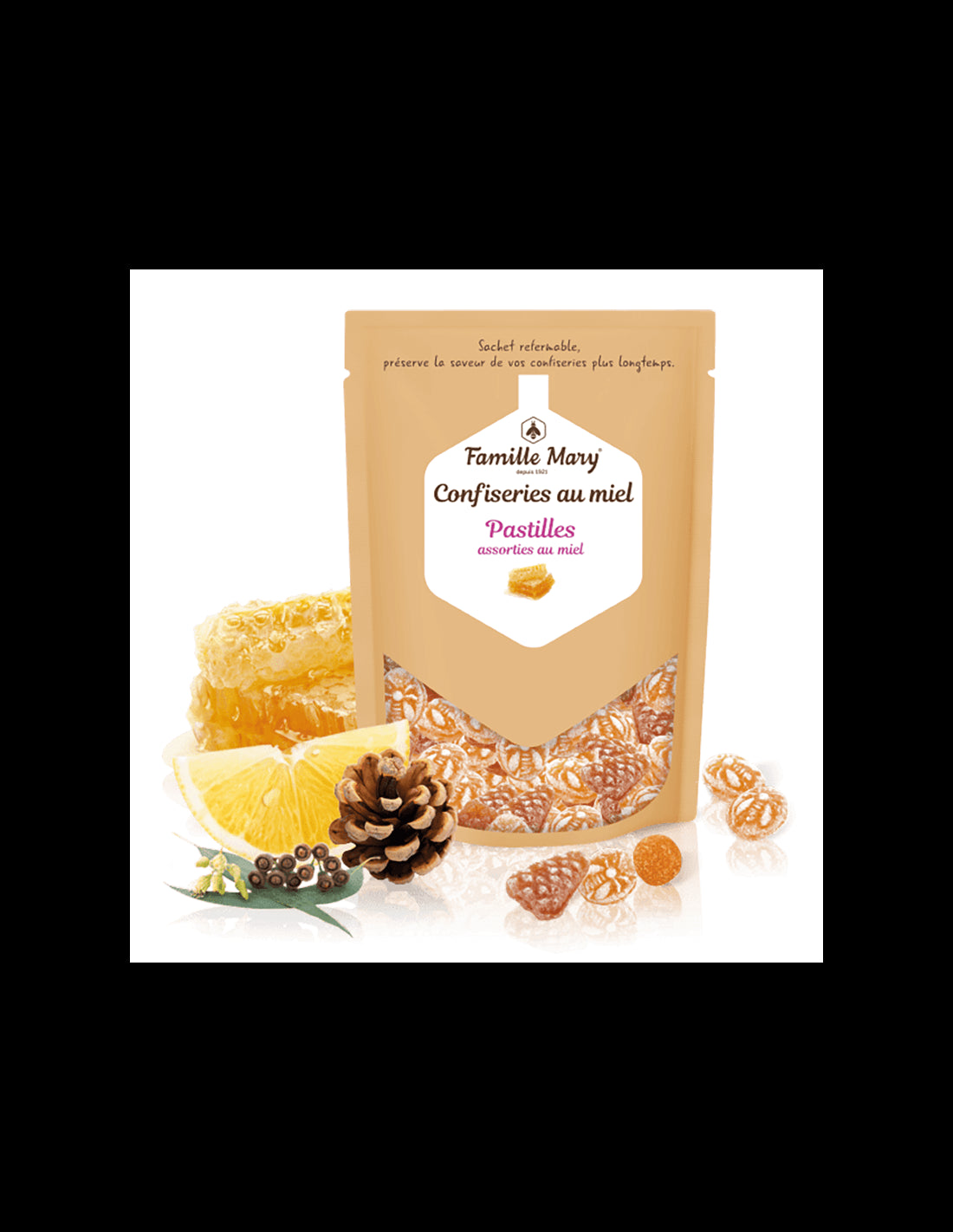 Herbal candies with honey and essential oils for a healthy throat, 250 g - Nutra Best Europe