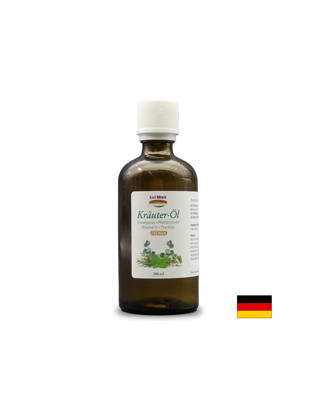 Mint, eucalyptus, rosemary and thyme oils - With pain-relieving and antibacterial effect, 100 ml - Nutra Best Europe