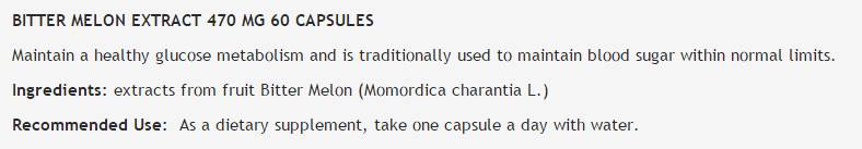 Bitter Melon Extract 470 mg - 60 capsules - Nutra Best Europe