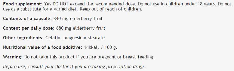 Elderberry 340 mg 100 capsules - Nutra Best Europe