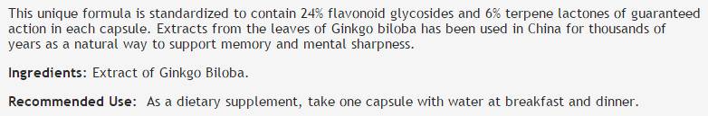 Ginkgo Biloba Extract 60 mg - 60 capsules - Nutra Best Europe